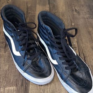Men’s VANS black “leather” classic high-tops sz 13
